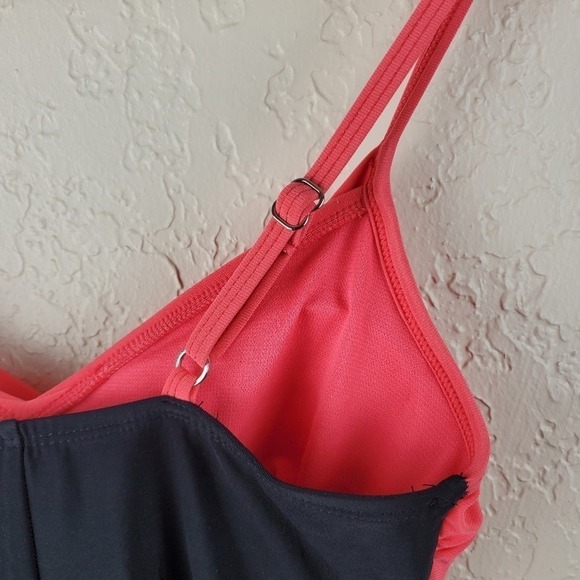 Aqua Green Swimsuit Womens Size Small Coral Black One-piece Adjustable Straps - Picture 7 of 12